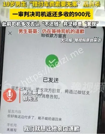 19岁男生错付车费自杀案